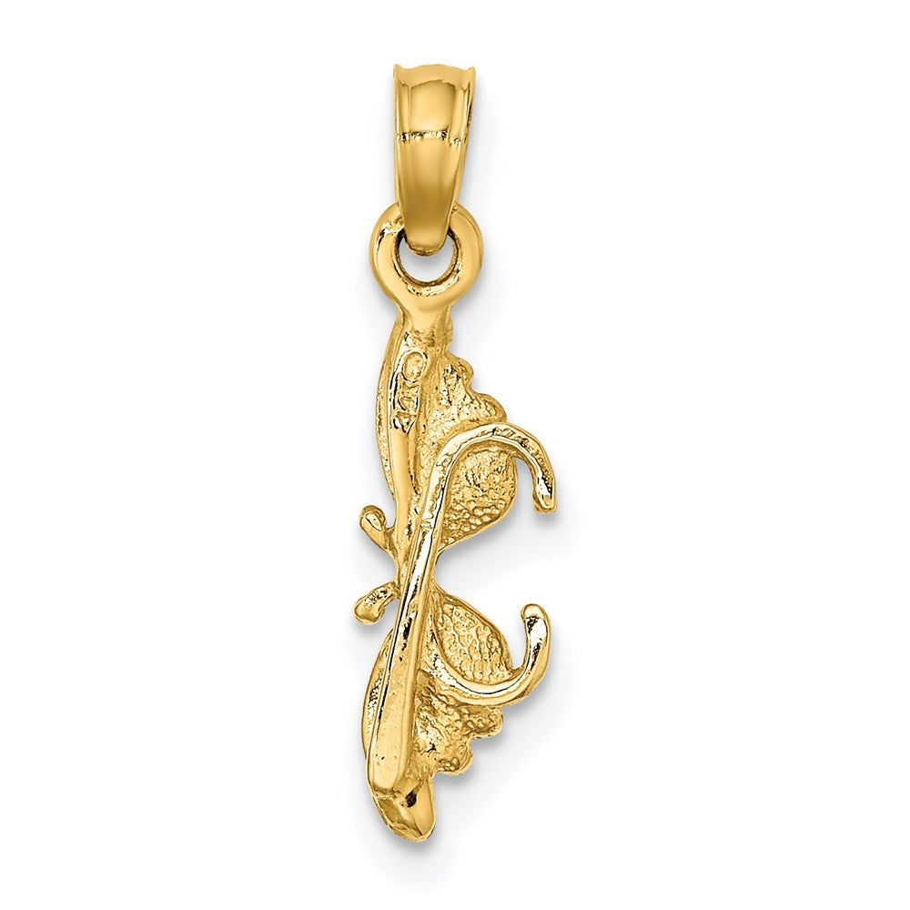 14k Yellow Gold Orange Enameled Butterfly Sunglasses Charm