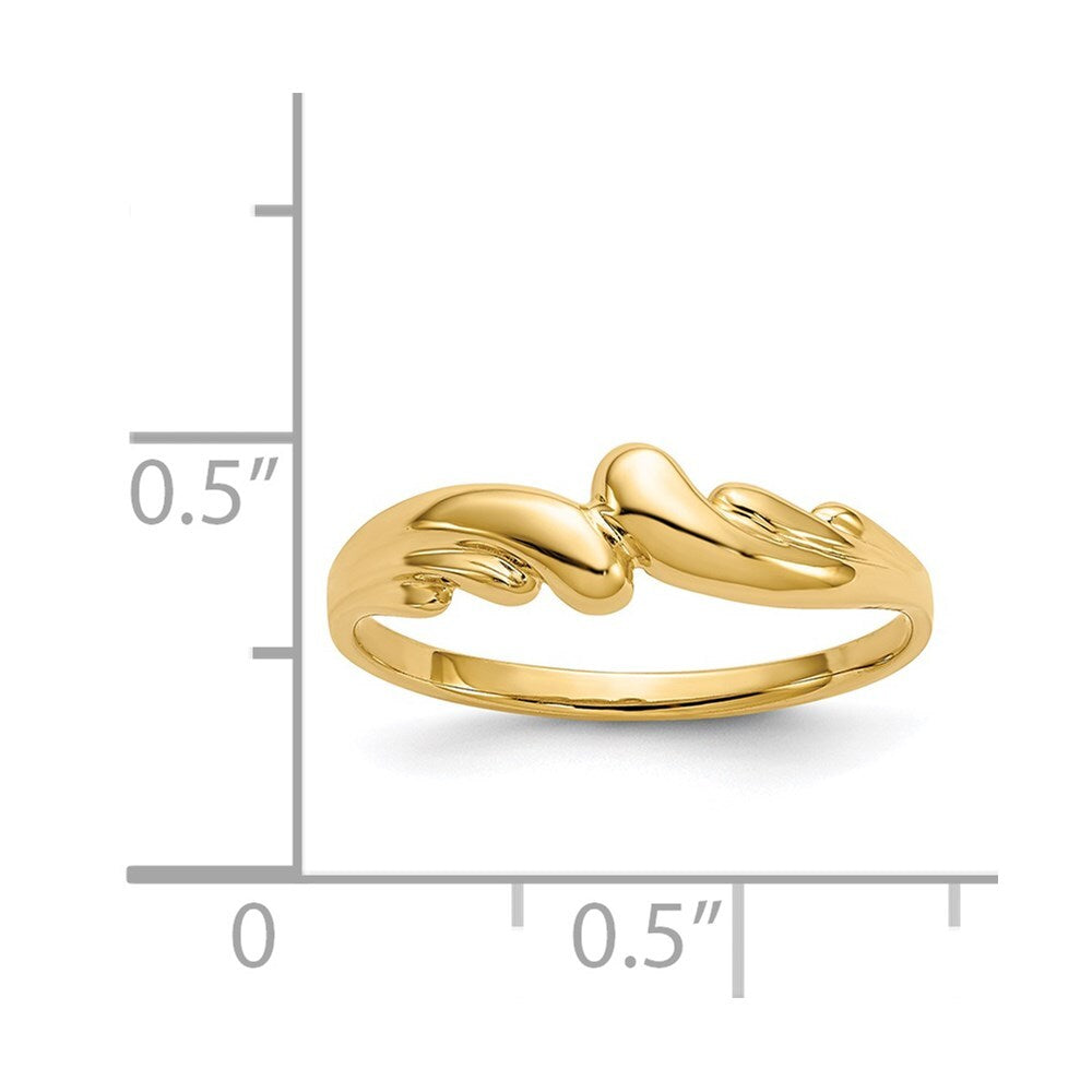 14K Yellow Gold Polished Swirl Dome Ring