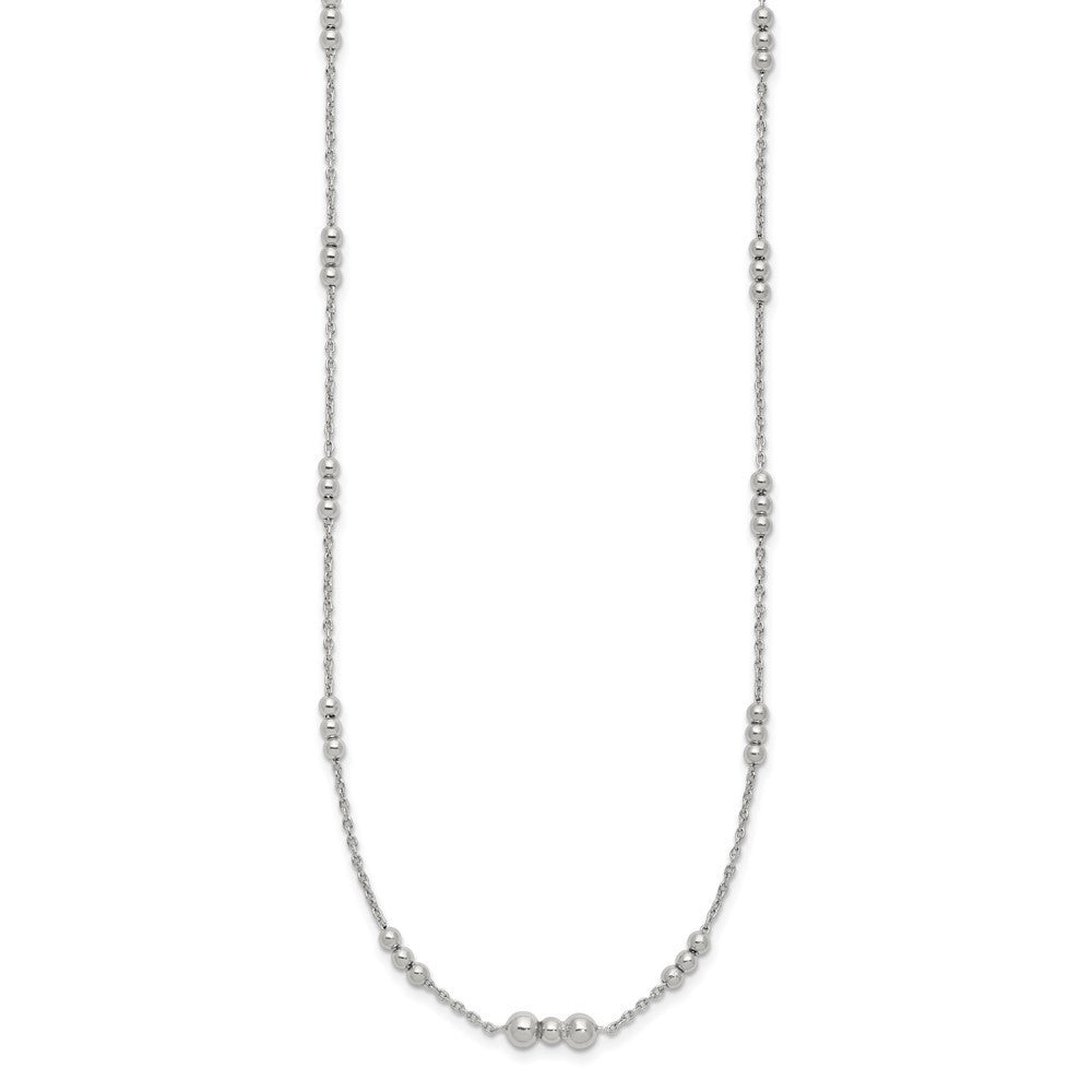 Sterling Silver Polished Beaded Necklace