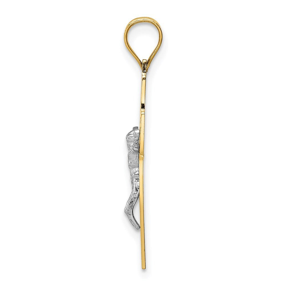 14k Two-tone Gold Crucifix Pendant for Women