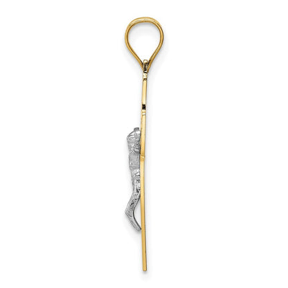 14k Two-tone Gold Crucifix Pendant for Women