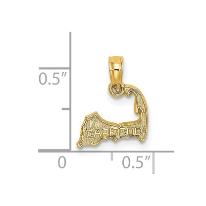 14k Yellow Gold CAPE COD Map Charm