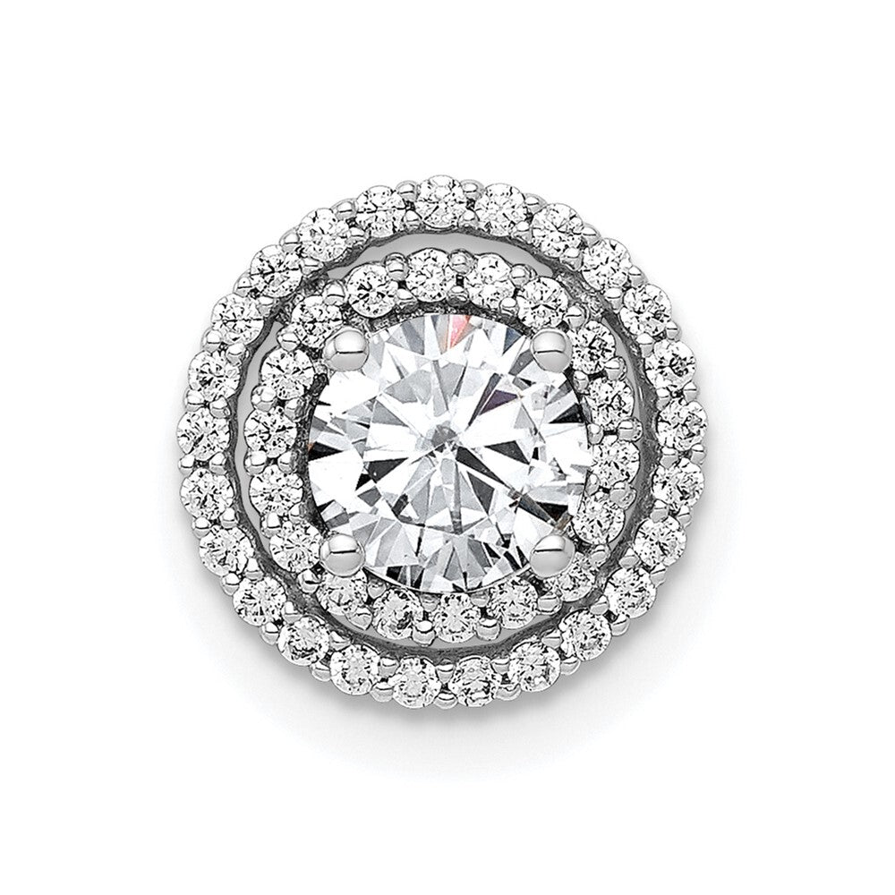 14k White Gold 5.2mm Center 1/5ct. Diamond Semi-mount Chain Slide Pendant