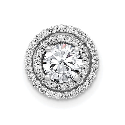 14k White Gold 5.2mm Center 1/5ct. Diamond Semi-mount Chain Slide Pendant