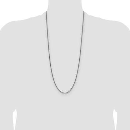 Sterling Silver Rhodium-plated 2.5mm Diamond-cut Square Spiga Chain