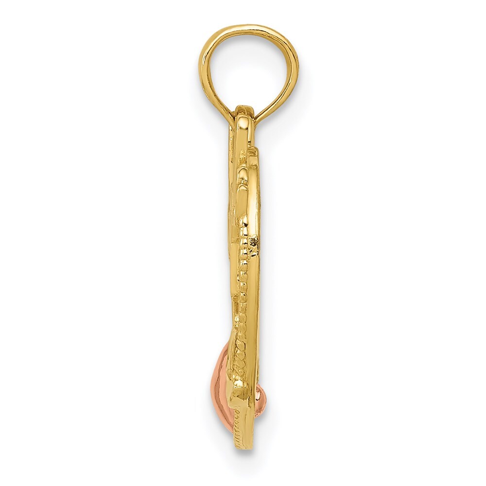 14k Two-tone Gold #1 WIFE in Heart with Heart Pendant for Women