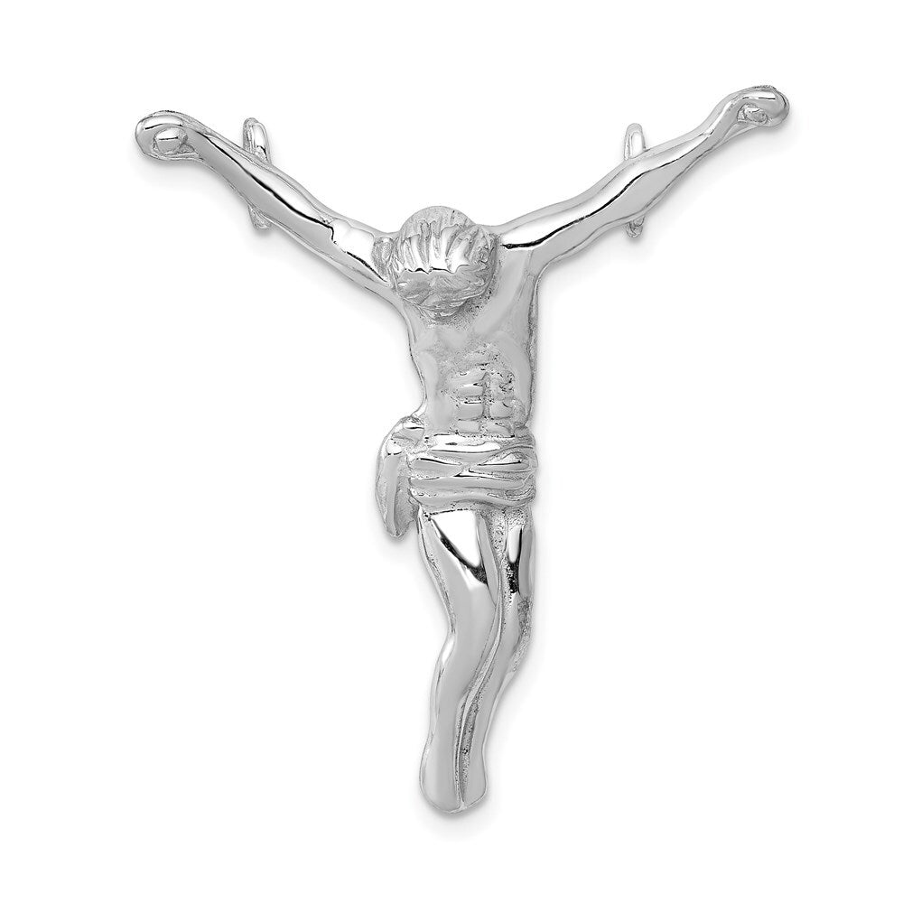 14k White Gold Jesus Chain Slide Pendant for Women
