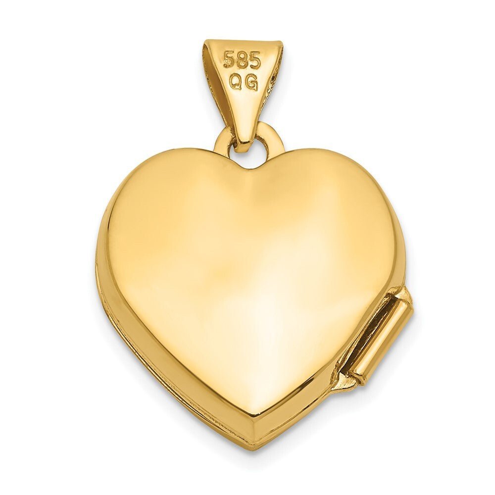14k Yellow Gold Floral I LOVE YOU Heart Locket Pendant for Women