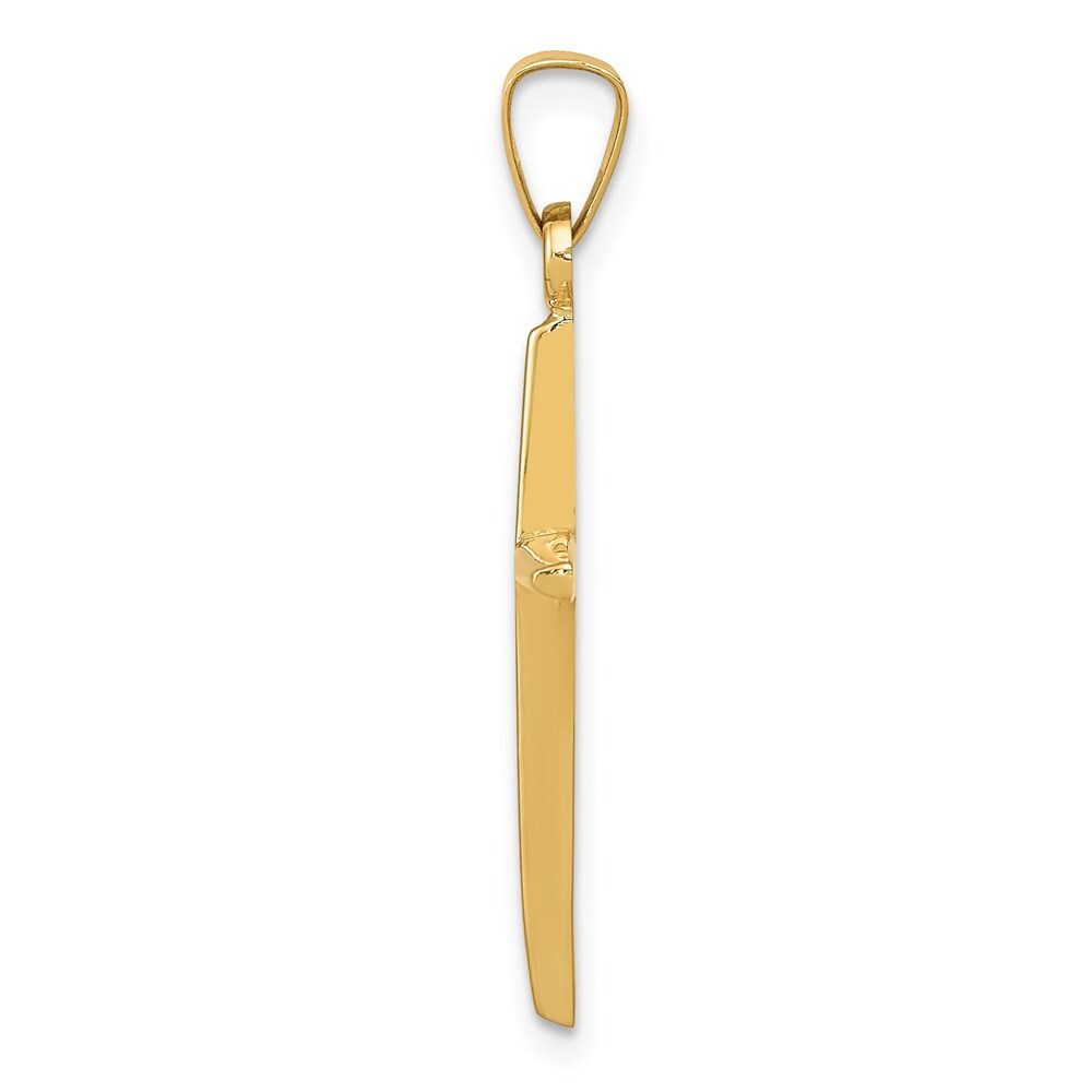 14k Yellow Gold Polished Latin Cross Pendant for Women