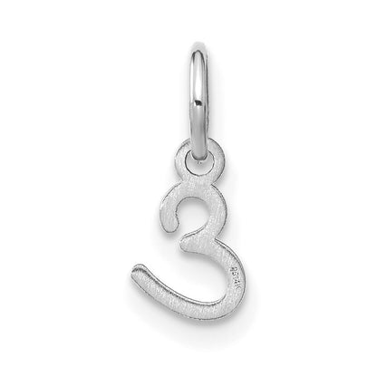 14k White Gold Upper case Letter E Initial Charm Pendant for Women