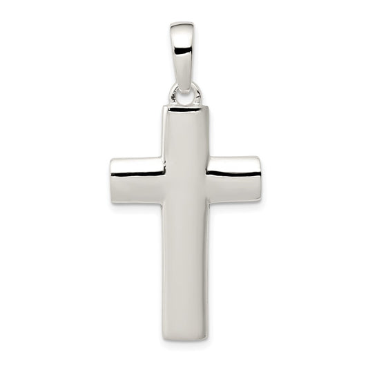 Sterling Silver Polished Cross Pendant Holiday Gift for Women