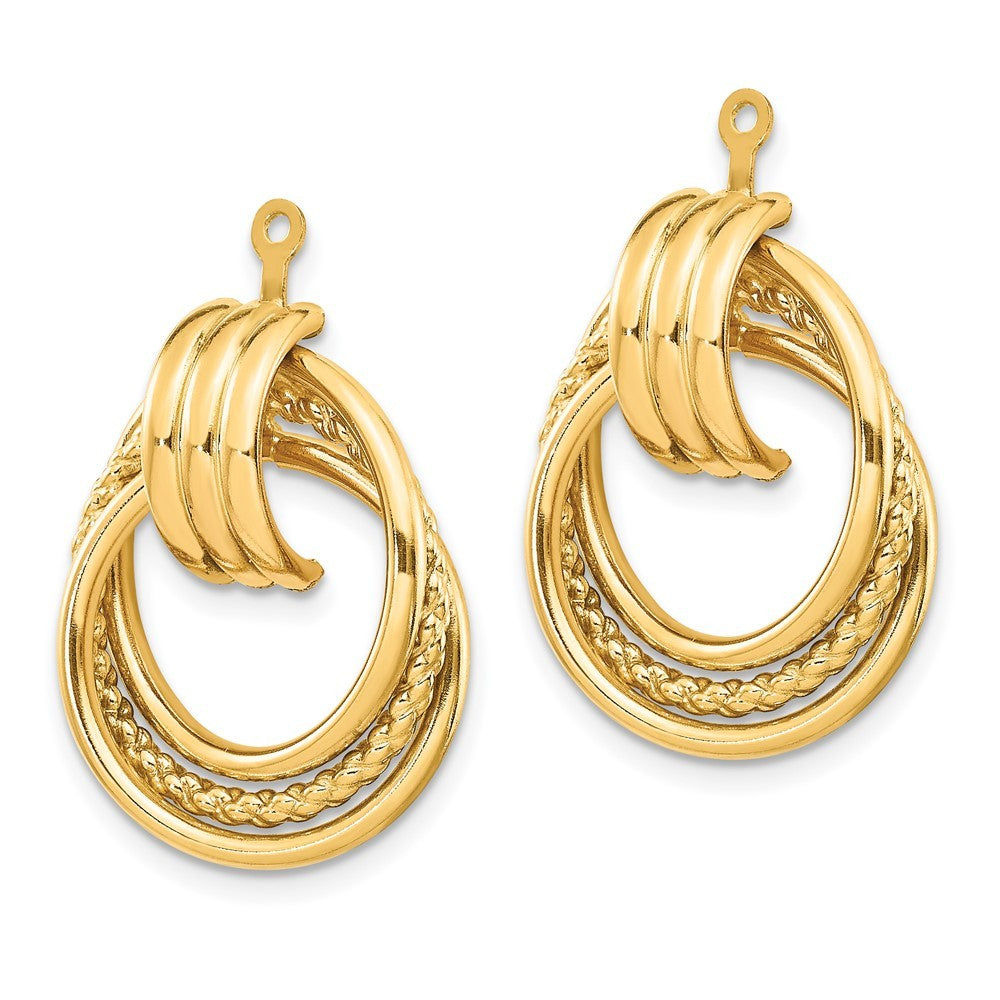 14k Yellow Gold Polished Fancy Earring Jackets