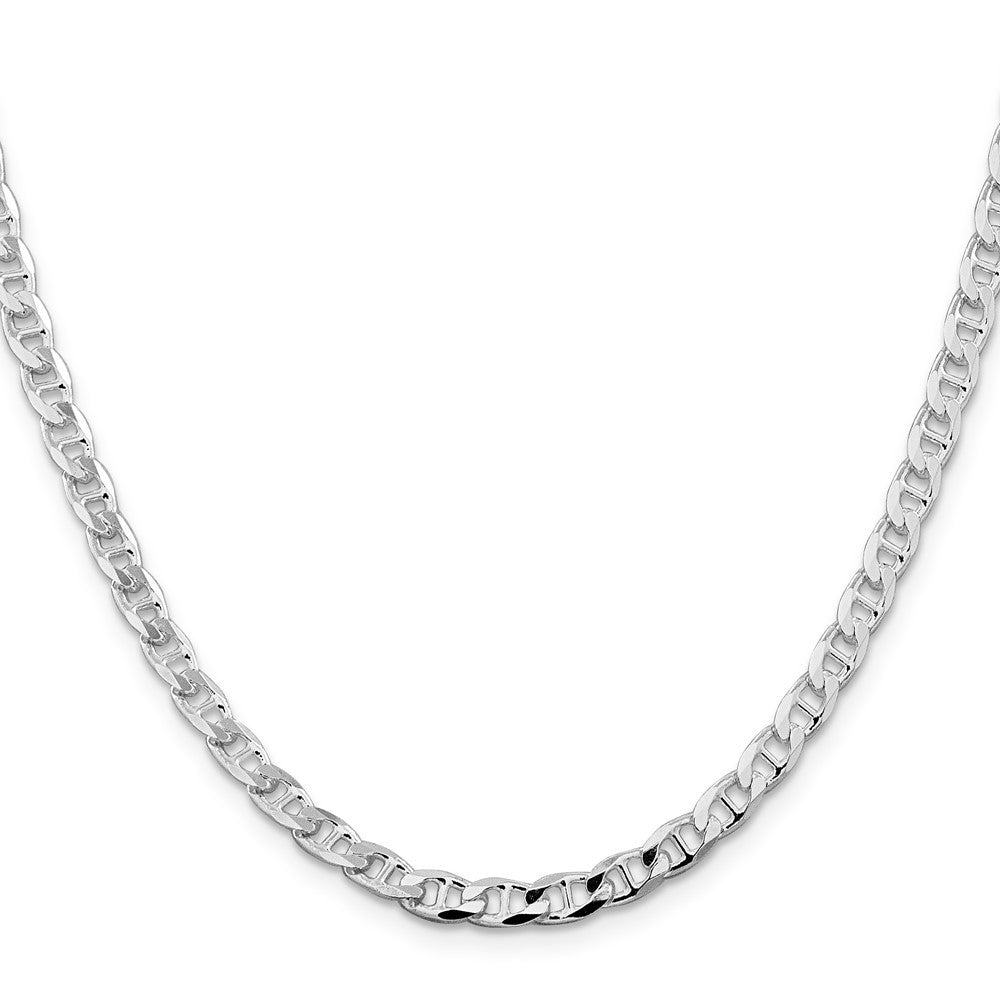 Sterling Silver 4.65mm Diamond-Cut Flat Anchor Curb Chain Necklace