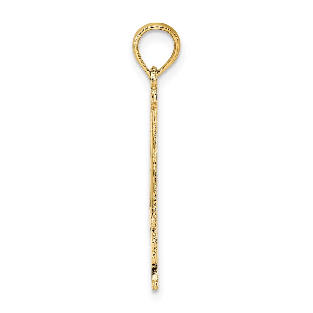 14k Yellow Gold #1 DAD Cut-out Vertical Charm Pendant for Women
