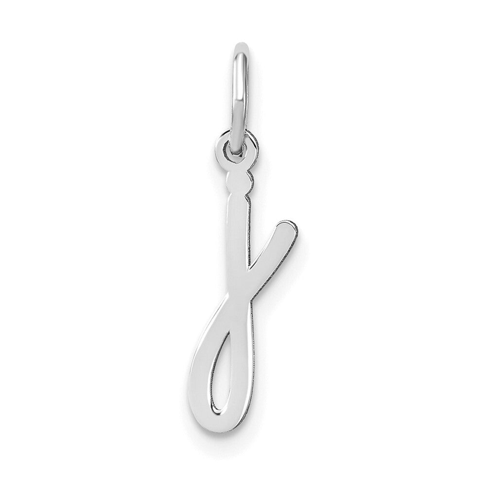 14k White Gold Lower case Letter J Initial Charm Pendant