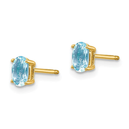 14k Yellow Gold Aquamarine Earrings
