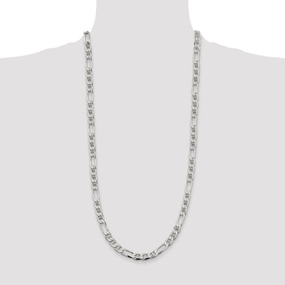 Sterling Silver 7.5mm Figaro Anchor Chain