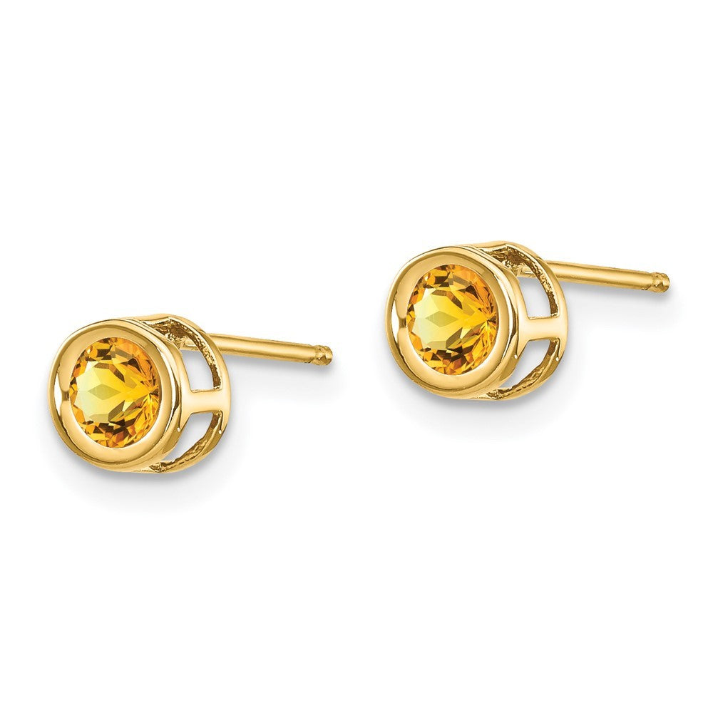 14k Yellow Gold Citrine Earrings - November