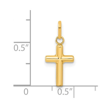 14k Yellow Gold Hollow Cross Pendant