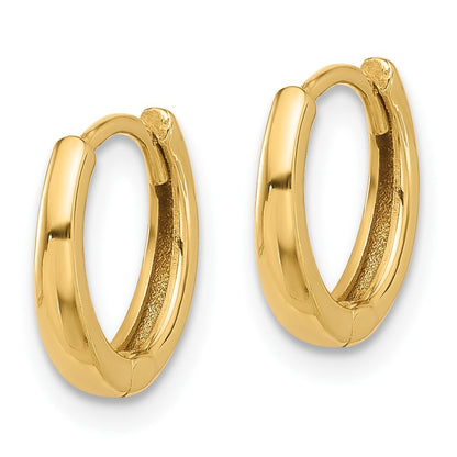 14k Yellow Gold Polished Hinged Hoop Earrings Gift for Women