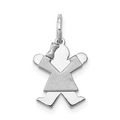 14k White Mini Girl Joy Charm Pendant
