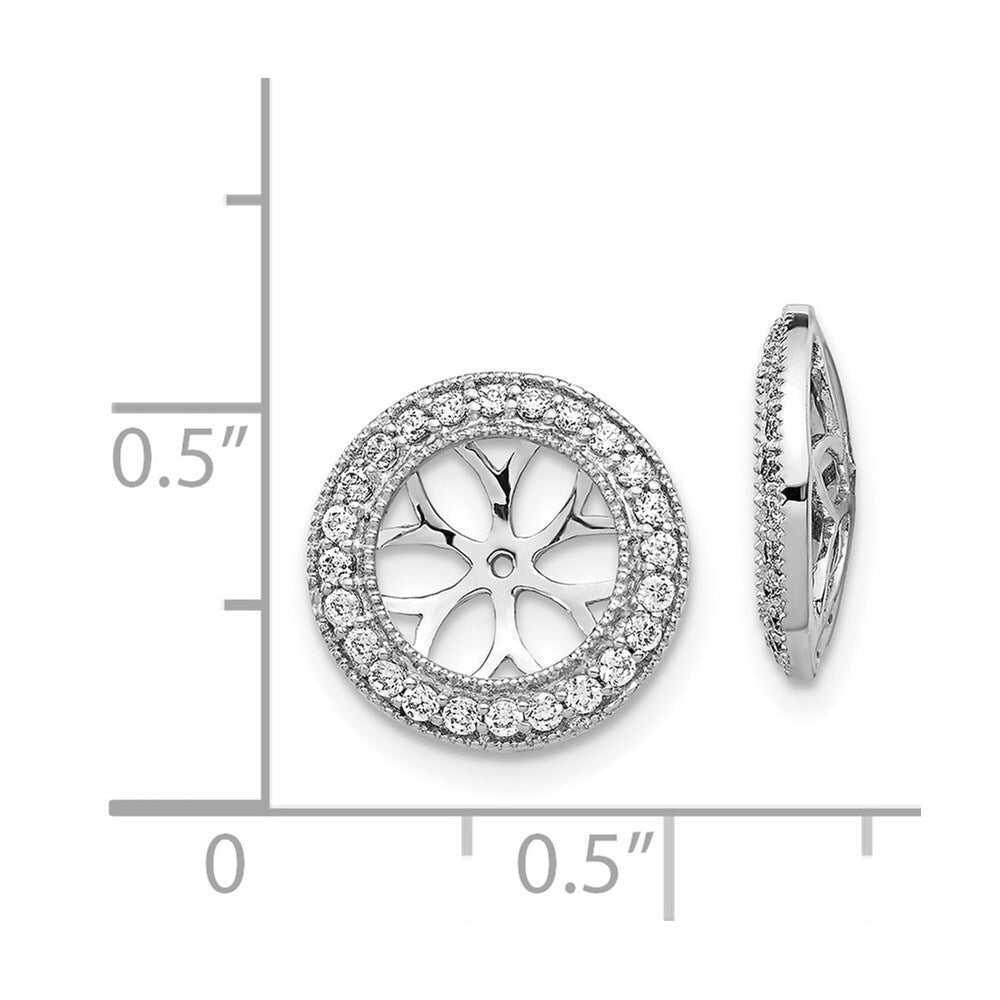 14k White Gold 3/8ct Diamond Earring Jackets