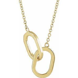 14k Yellow Gold Interlocking Link 18" Necklace