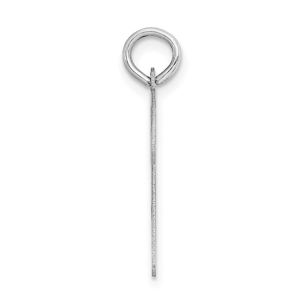 14k White Gold Large Script Letter N Initial Charm Pendant for Women