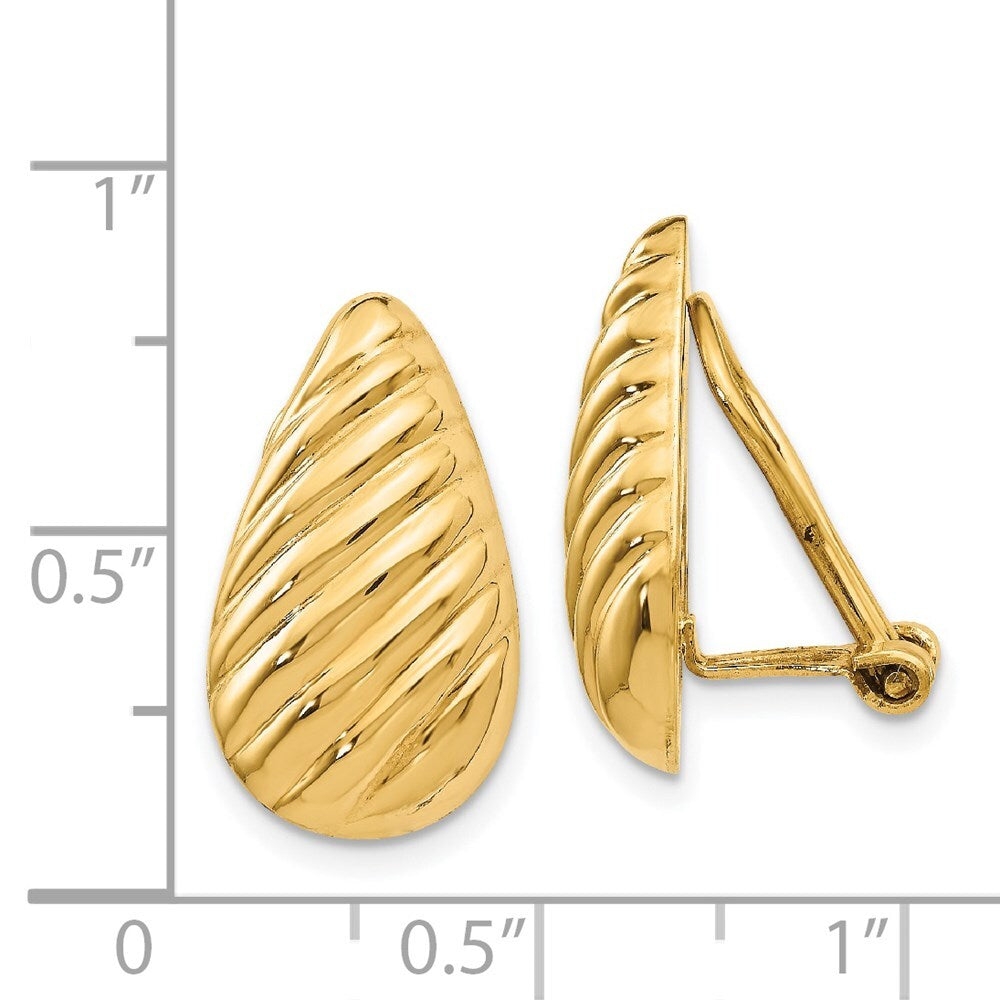 14k Yellow Gold Non-pierced Fancy Stud Earrings