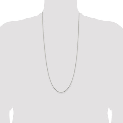 Sterling Silver 1.3mm Diamond-cut Round Box Chain