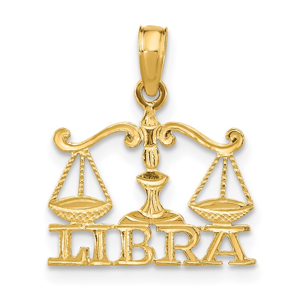 14k Yellow Gold LIBRA Zodiac Charm