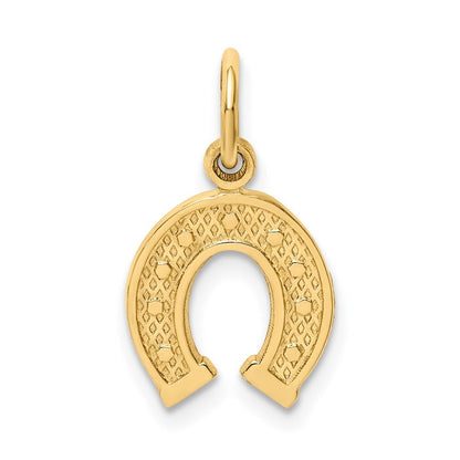 14k Yellow Gold Horseshoe Charm Pendant for Women