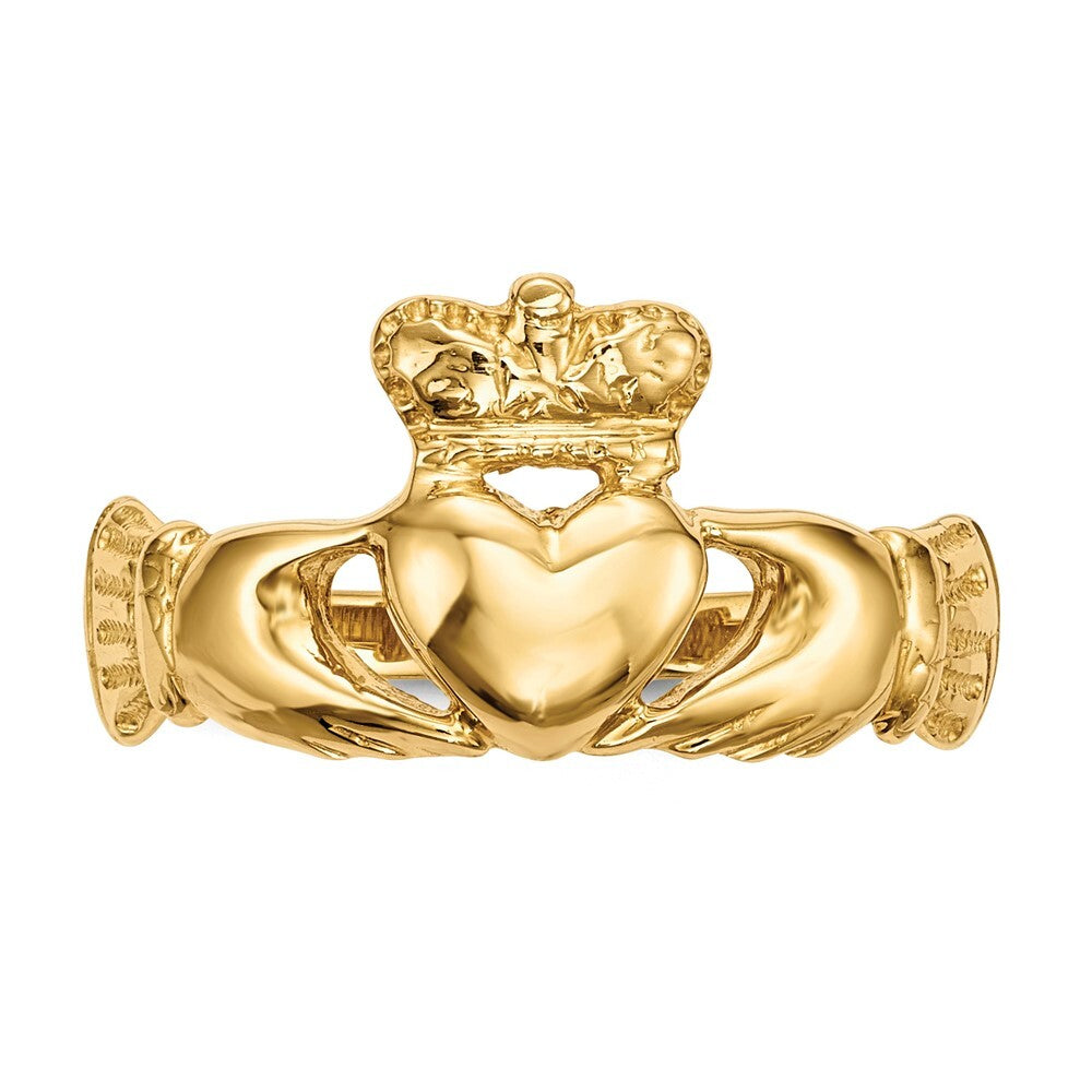 14K Yellow Gold Polished Claddagh Ring