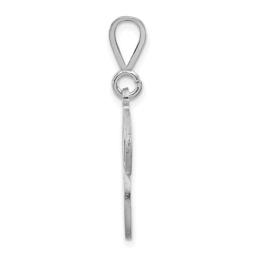 14k White Gold Solid Polished Script Filigree Letter P Initial Pendant
