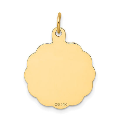 14k Yellow Gold Swimming Disc Charm Pendant for Women