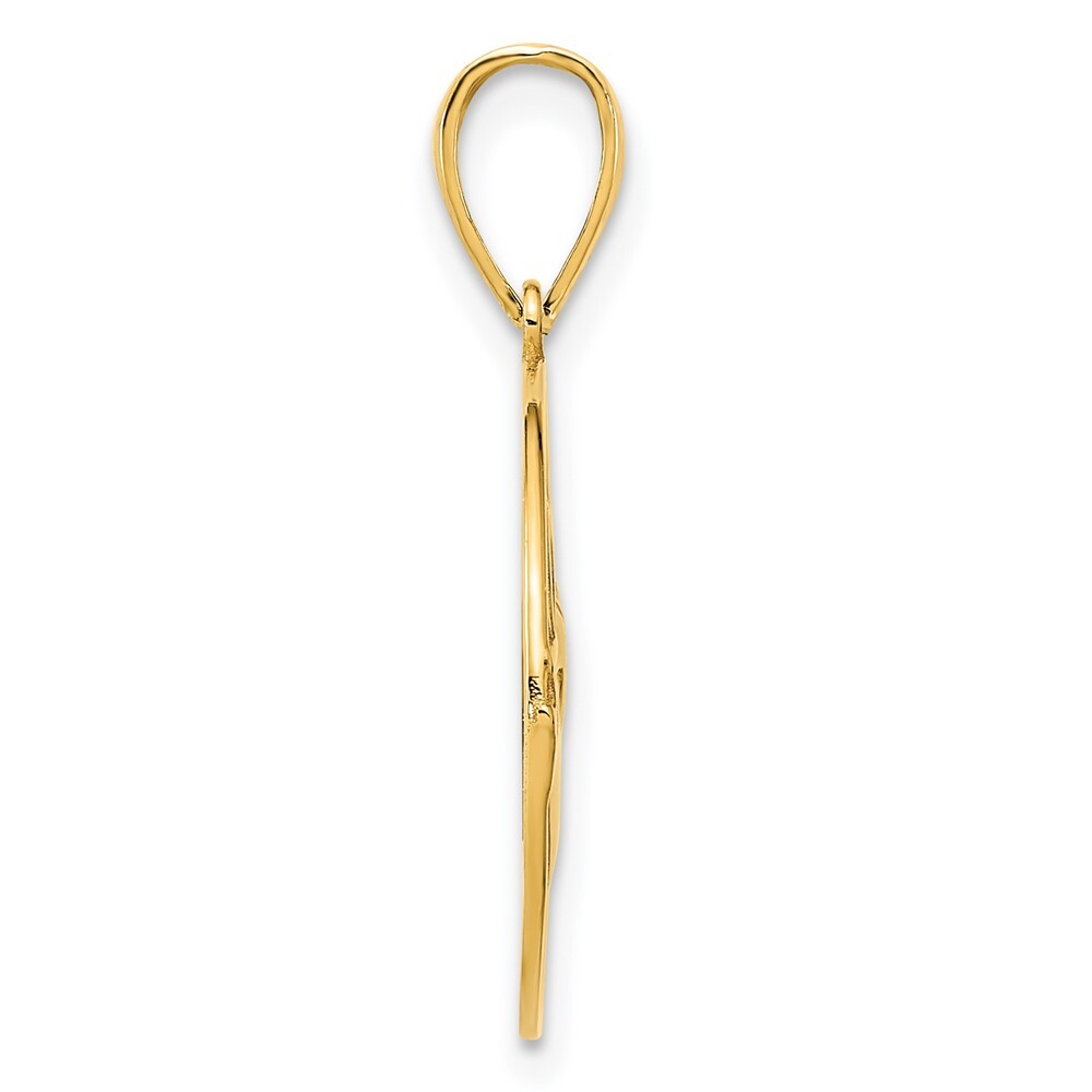 14k Yellow Gold Claddagh Circle Pendant for Women