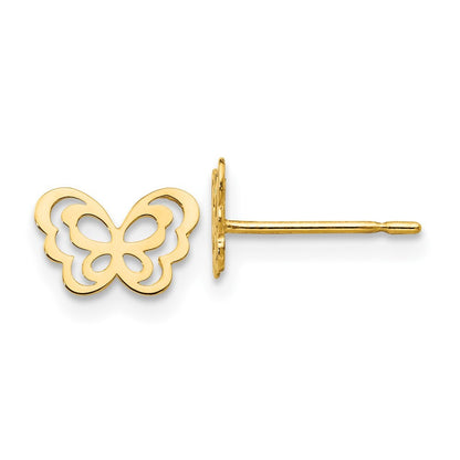 14k Yellow Gold Children's Butterfly Stud Earrings