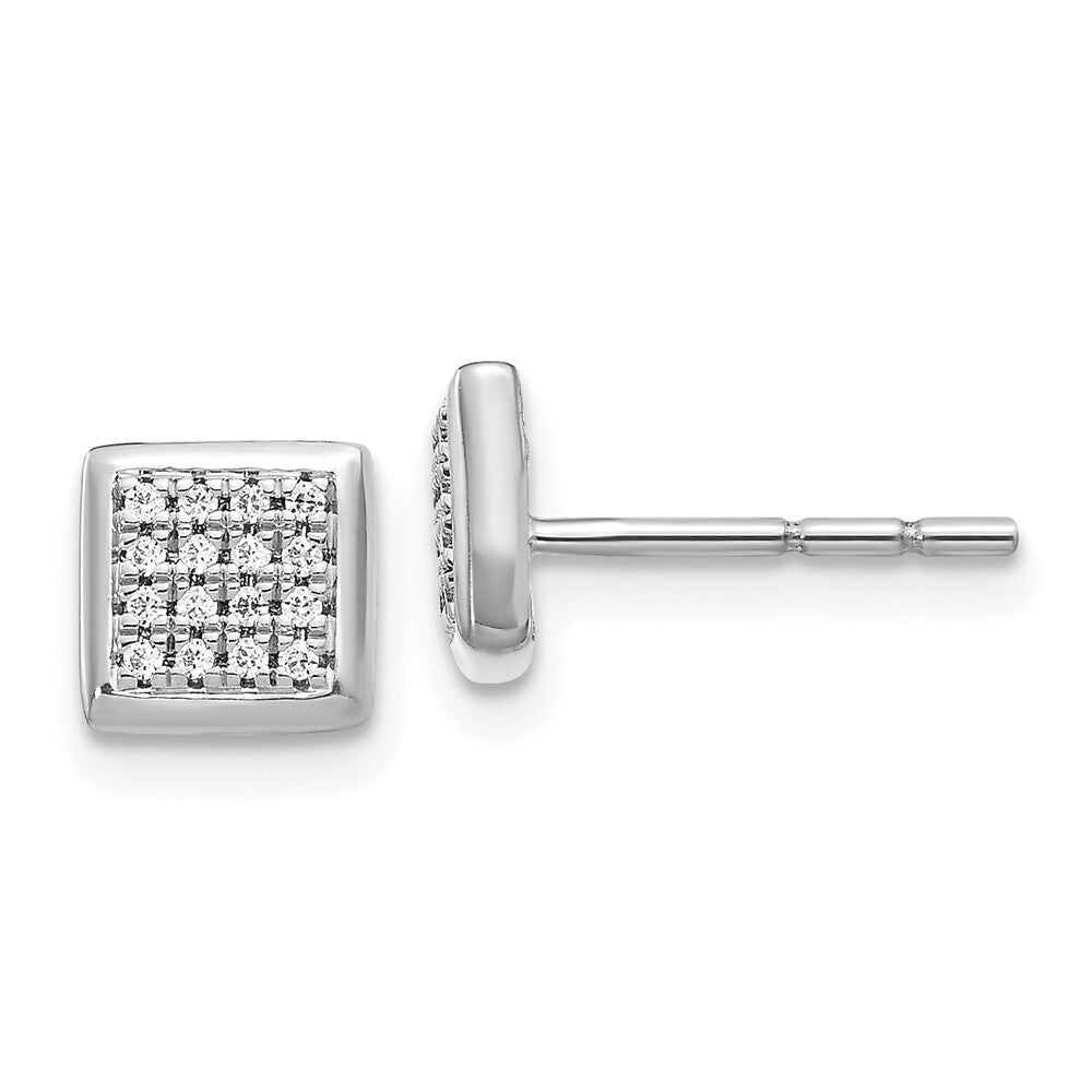 14k White Gold Diamond Stud Earrings