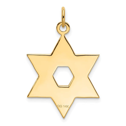 14k Yellow Gold Laser Designed Star of David Pendant