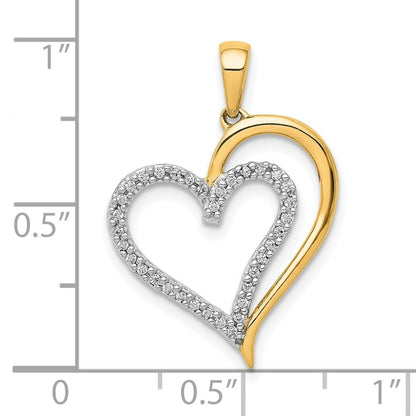 14k Yellow Gold 1/10ct. Diamond Heart Pendant for Women