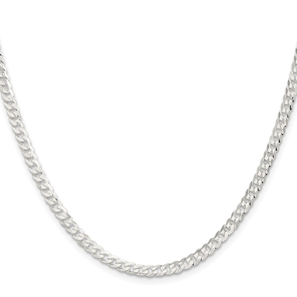 Sterling Silver 3.8mm Flat Curb Chain Necklace