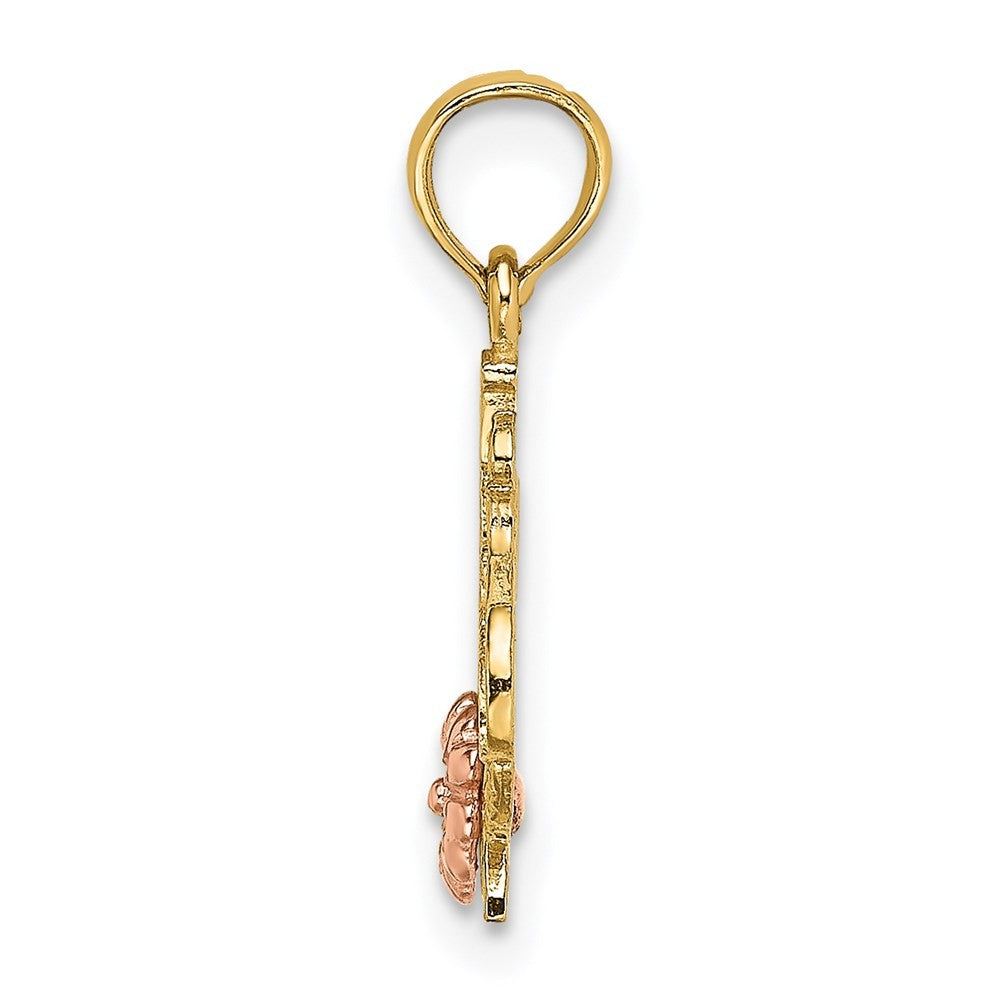 14k Two-Tone #1 GRANDMA with Flower Charm