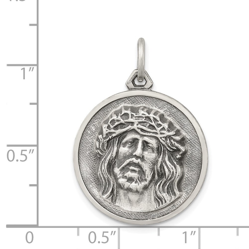 Sterling Silver Antiqued Ecce Homo Medal Pendant Holiday Gift for Women