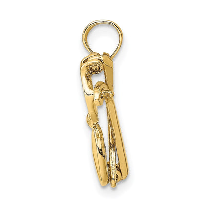 14k Yellow Gold 3D Yellow Enameled Sunglasses Moveable Charm