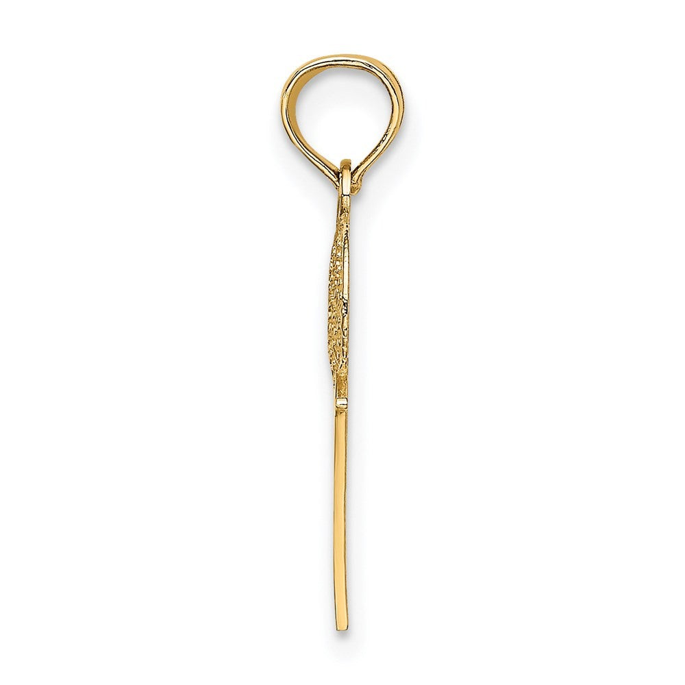 14k Yellow Gold #1 Basketball w/ Hoop Charm