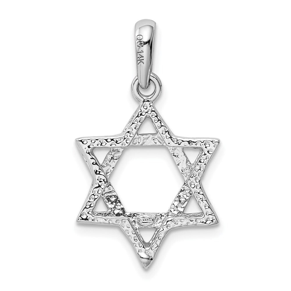 14k White Gold Star Of David Pendant for Women