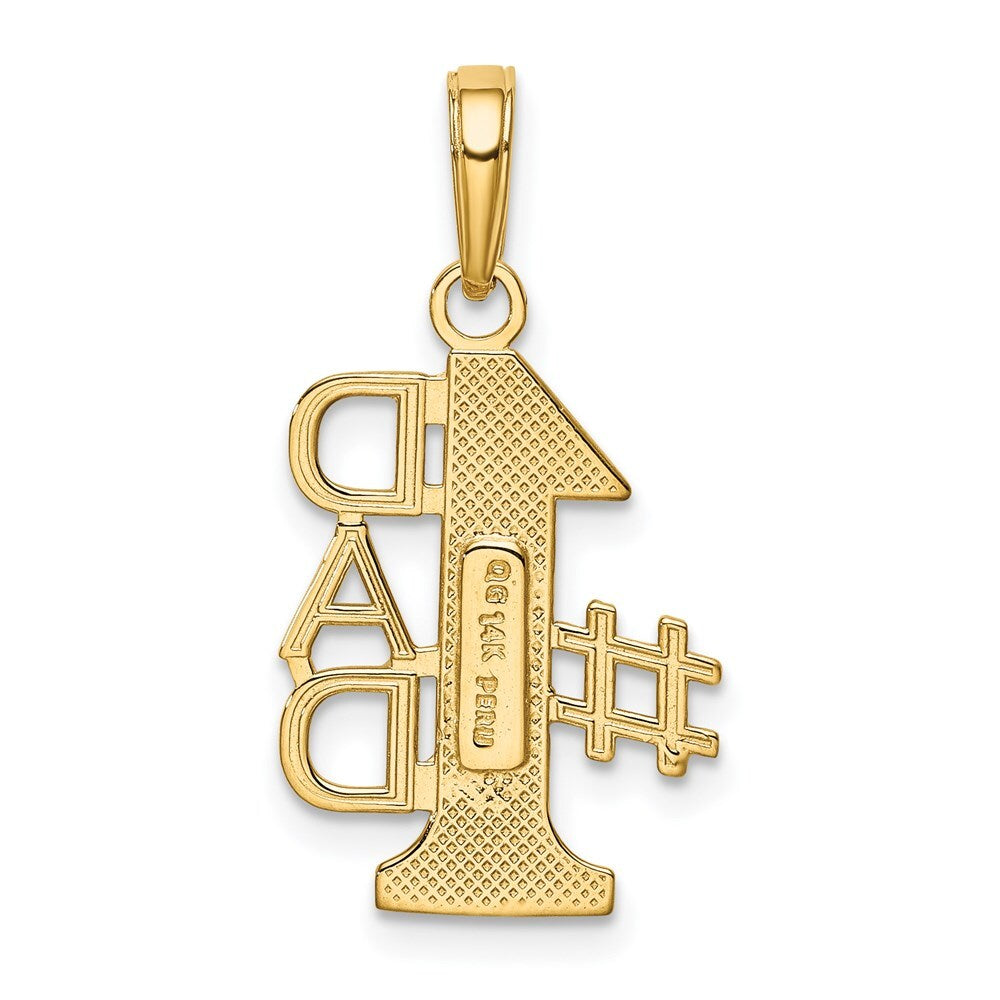 14k Yellow Gold #1 DAD Charm Pendant for Women