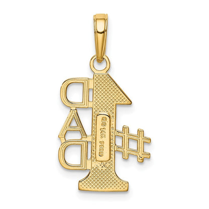 14k Yellow Gold #1 DAD Charm Pendant for Women