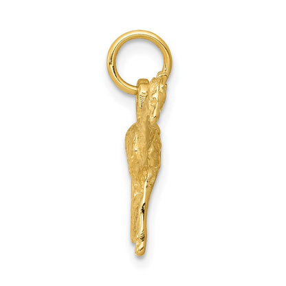14k Yellow Gold Solid Polished 3-D Giraffe Charm