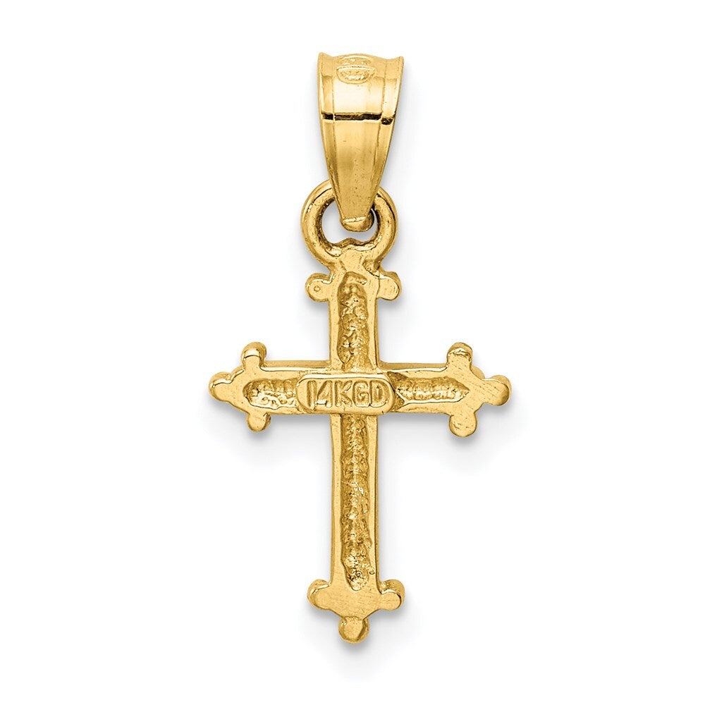 14k Yellow Gold Small Cross Charm Pendant for Women